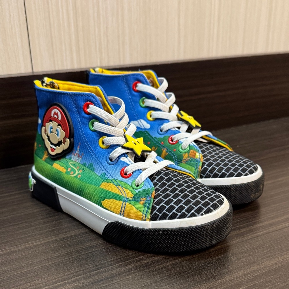 Super Mario Kids High-Top Sneakers - Blue, Black, Yellow - Picture 2 of 6